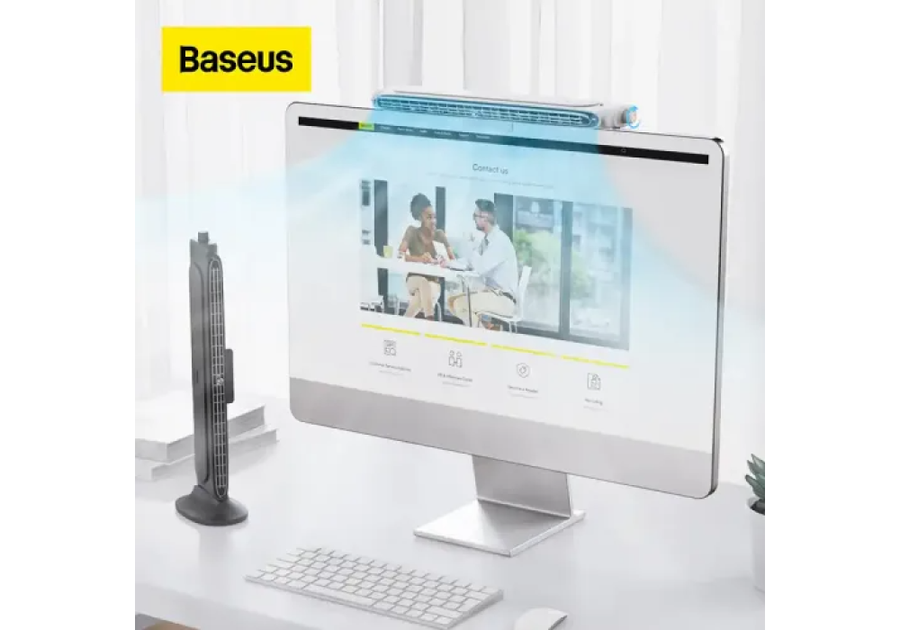 Baseus Refreshing Monitor Clip-On and Stand-Up Bladeless Air Desk Fan Baseus Refreshing Monitor Clip-On and Stand-Up Bladeless Air Desk Fan