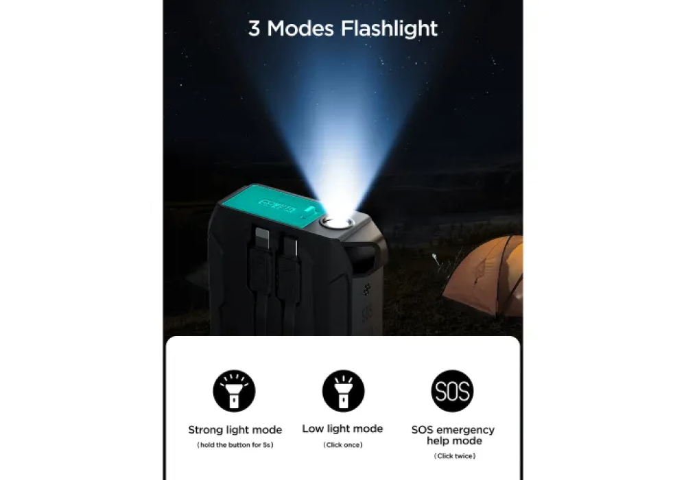 Joyroom JR-L017 10000mAh 22.5W Power Bank with Dual Cables