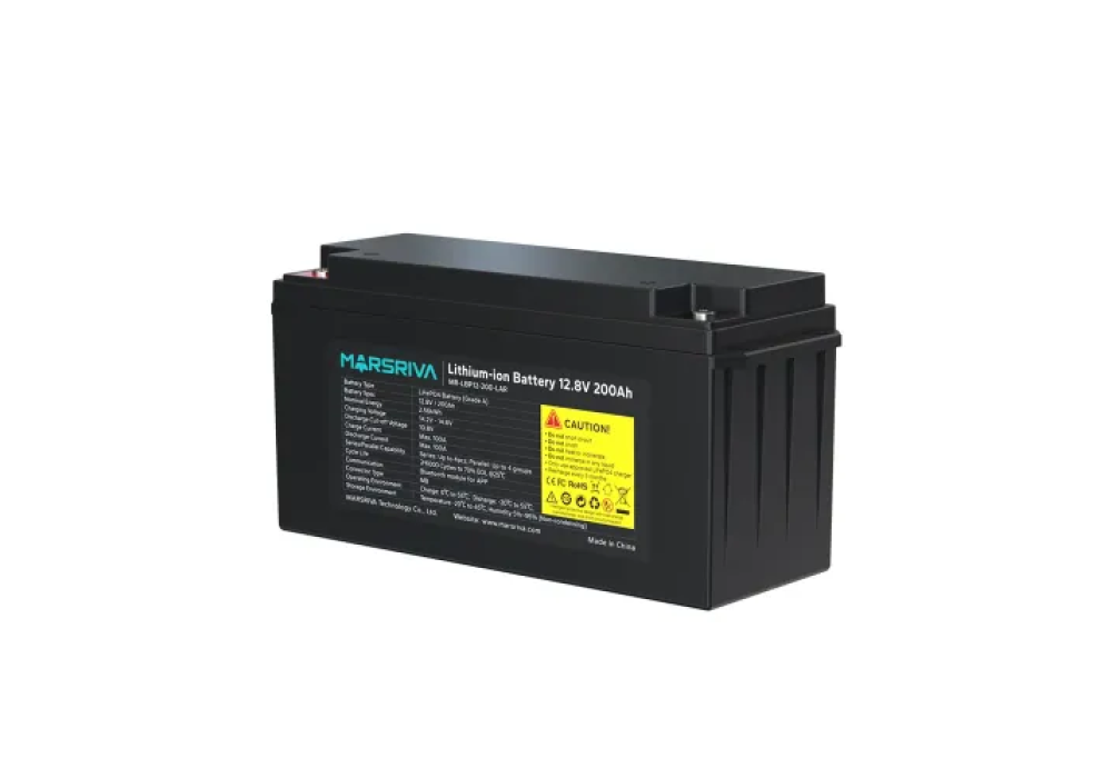 Marsriva MR-LBP12-200-LAR 12.8V 200Ah LiFePO4 UPS Battery