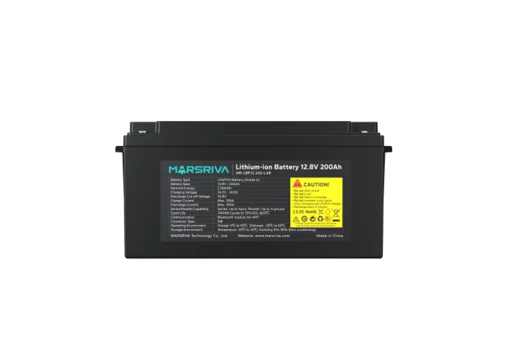 Marsriva MR-LBP12-200-LAR 12.8V 200Ah LiFePO4 UPS Battery