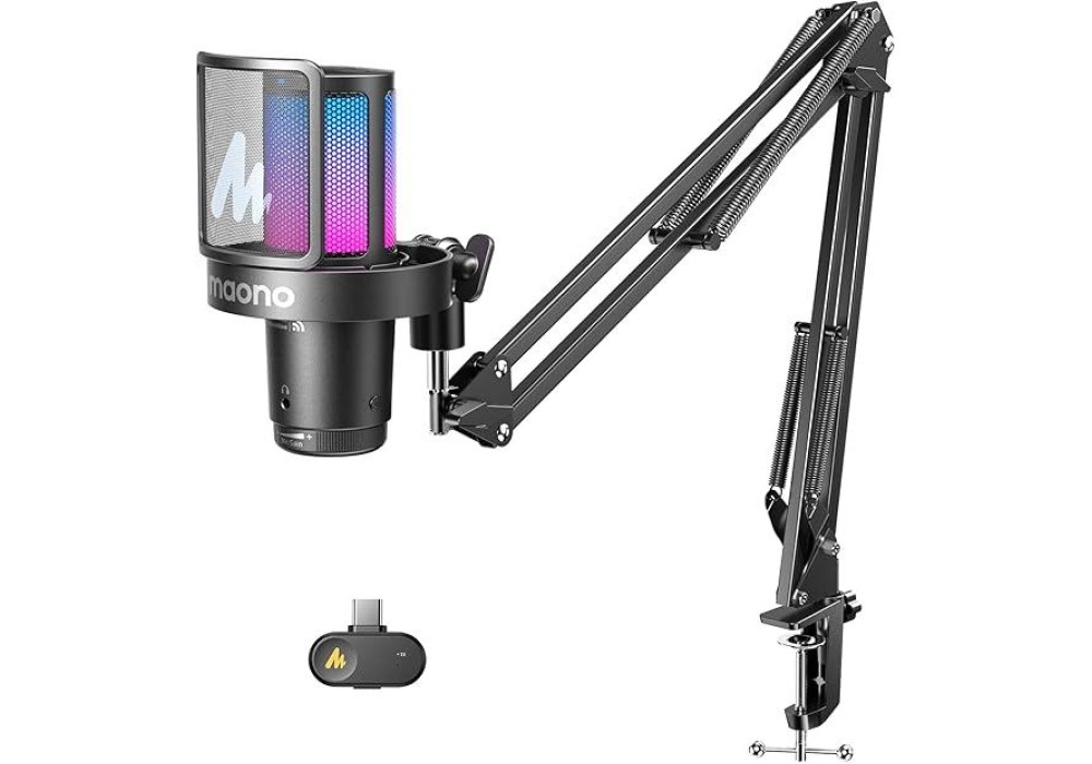 MAONO DGM20W Wireless USB Gaming Microphone with Noise Cancellation RGB