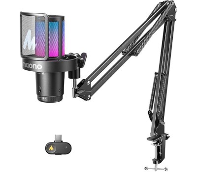 MAONO DGM20W Wireless USB Gaming Microphone with Noise Cancellation RGB