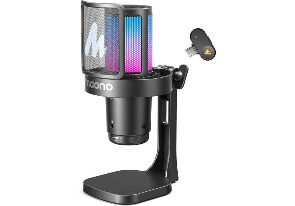 MAONO DGM20W Wireless USB Gaming Microphone with Noise Cancellation RGB