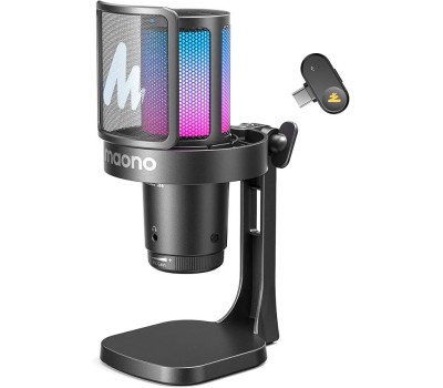 MAONO DGM20W Wireless USB Gaming Microphone with Noise Cancellation RGB