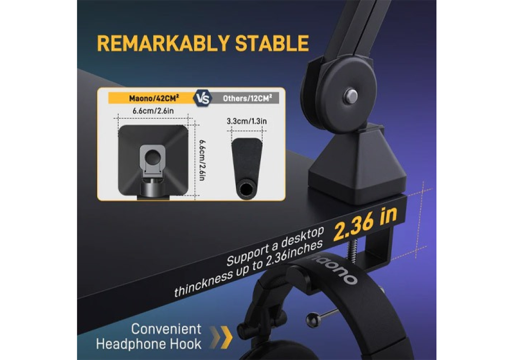 Maono BA37 Microphone Suspension Boom Arm Stand