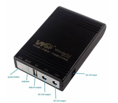 WGP Mini UPS 10400 mAh Battery 5v,12v,12v Update version