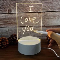 GearUP Acrylic Multicolor Night Lamp with Writable Board and Eraser Pen