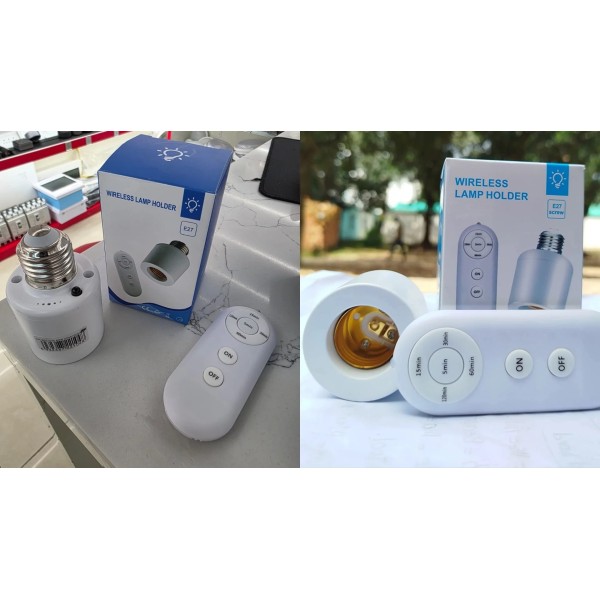 E27 Smart Lamp Holder with Wireless Remote & Timer 