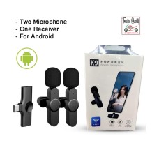 K9 Dual Microphone Wireless Lavalier Microphone for Android Type C