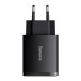 Baseus Compact Quick Charger 2U+C 30W (EU Plug, Black)