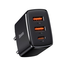 Baseus Compact Quick Charger 2U+C 30W (EU Plug, Black)