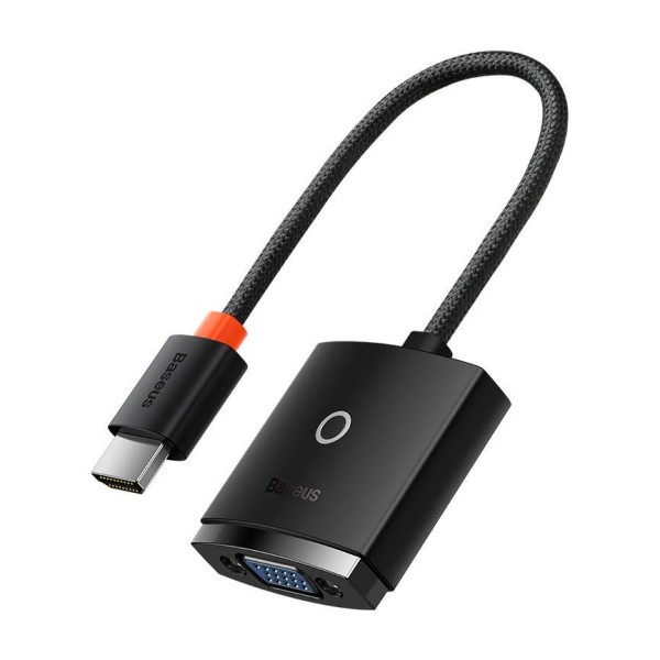 Baseus Lite Series HDMI to VGA Adapter with 3.5mm Audio & Micro USB Power (1080P) Black