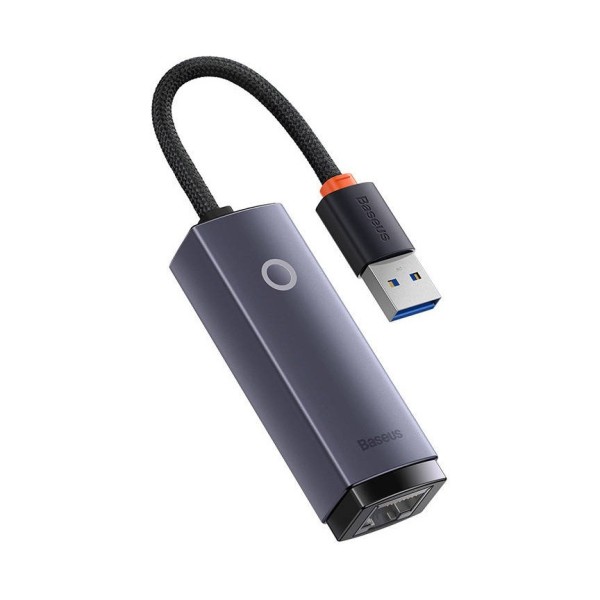 Baseus Lite Series USB-A to RJ45 LAN Port 1000Mbps Gigabit Ethernet Adapter Grey