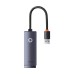 Baseus Lite Series USB-A to RJ45 LAN Port 1000Mbps Gigabit Ethernet Adapter Grey