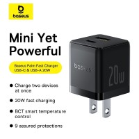 Baseus Palm Series 20W Dual Port USB-C + USB-A Fast Charger (US Plug)