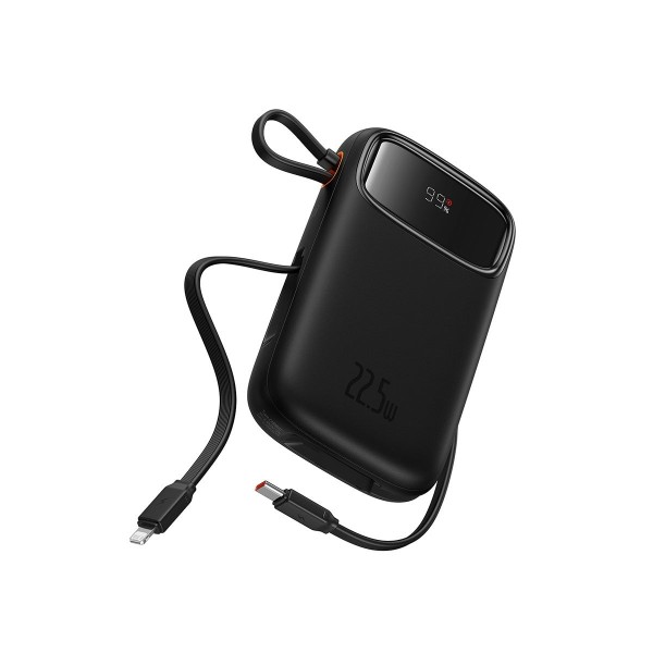 Baseus Qpow2 22.5W 10000mAh Power Bank with Built-in Lightning & USB-C Cable