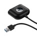 Baseus Square Round 4 in 1 USB 3.0 Hub (1 × USB 3.0 + 3 × USB 2.0) 1m Black
