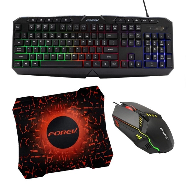 FOREV FV-Q909 3 in 1 Gaming Keyboard, Mouse and Mouse Pad Combo