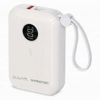 Proton PowerHouse10 10000mAh 22.5W Power Bank with Built-in Type-C and Lightning Cables