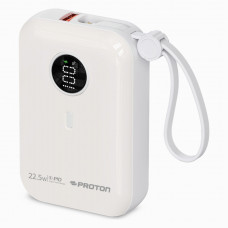 Proton PowerHouse10 10000mAh 22.5W Power Bank with Built-in Type-C and Lightning Cables