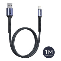 Proton Premium Nylon Braided USB-A to Lightning Cable 1m