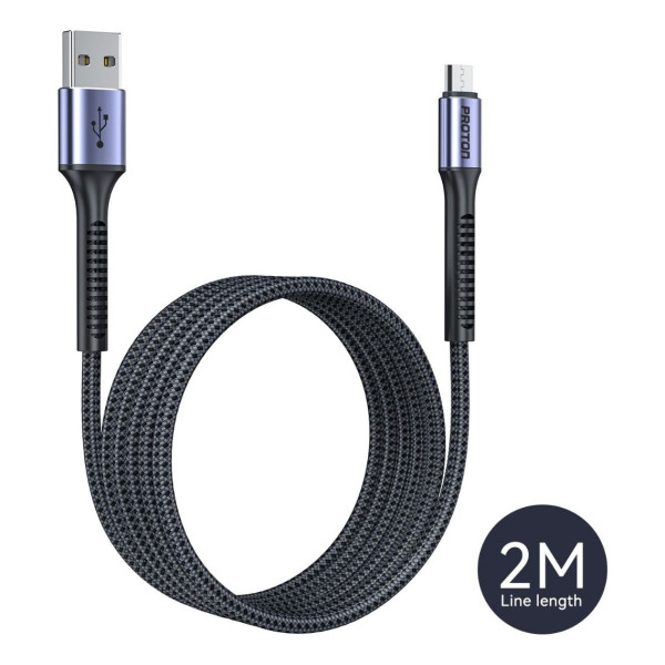 Proton Premium Nylon Braided USB-A to Micro USB Cable 2m