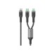 WiWU Wi-C072 Oringlink 100W USB-C to USB-C & Lightning Splitter Cable 1.2m