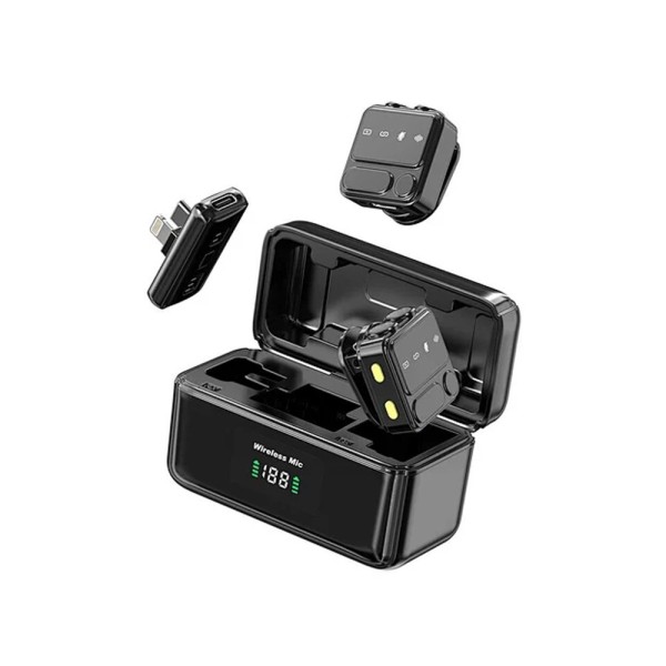 WiWU Wi-WM005 Duo Bluetooth Lavalier Microphone with Type-C and Lightning Receivers