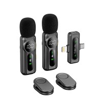 WiWU Wi-WM007 Dual Wireless Lavalier Microphone with 2-in-1 Type-C + Lightning Receiver