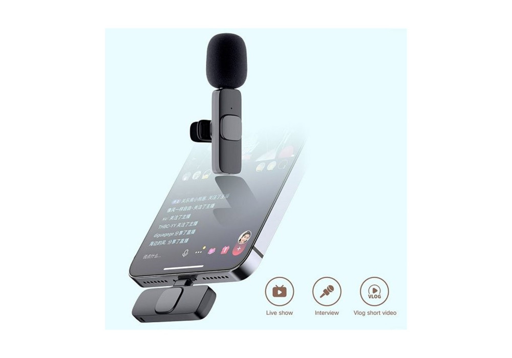 K8 Wireless Type-C Microphone for YouTube Facebook Live Stream