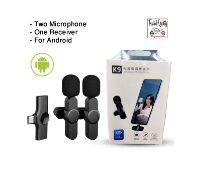 K9 Dual Microphone Wireless Lavalier Microphone for Android Type C K9 Dual Microphone Wireless Lavalier Microphone for Android Type C