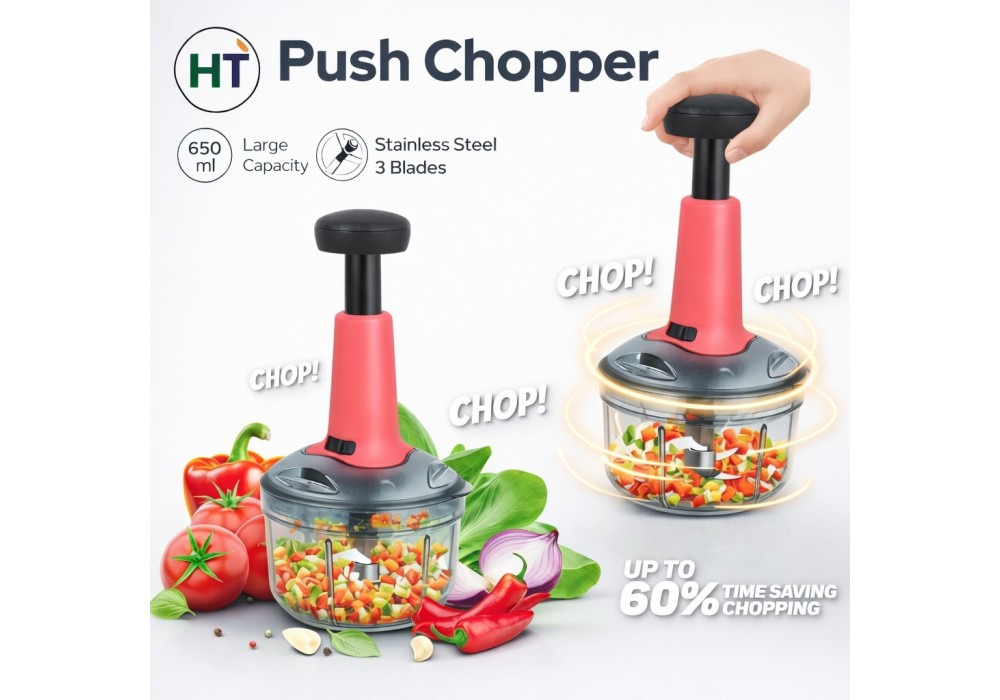 Roto Push Chopper – Ultra Fast Vegetable & Onion Cutter