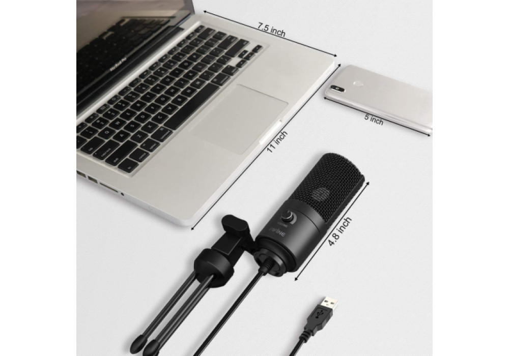 FIFINE K669B USB Microphone with Volume Dial for Streaming & Podcasting