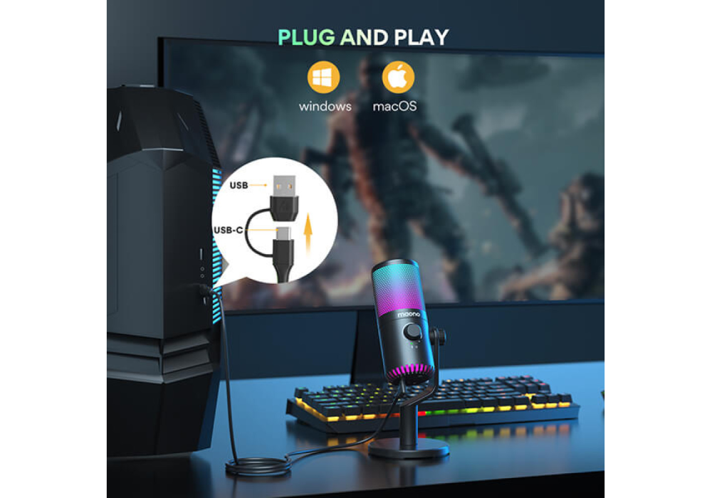 MAONO DM30 RGB USB Gaming Microphone Certified Special Edition