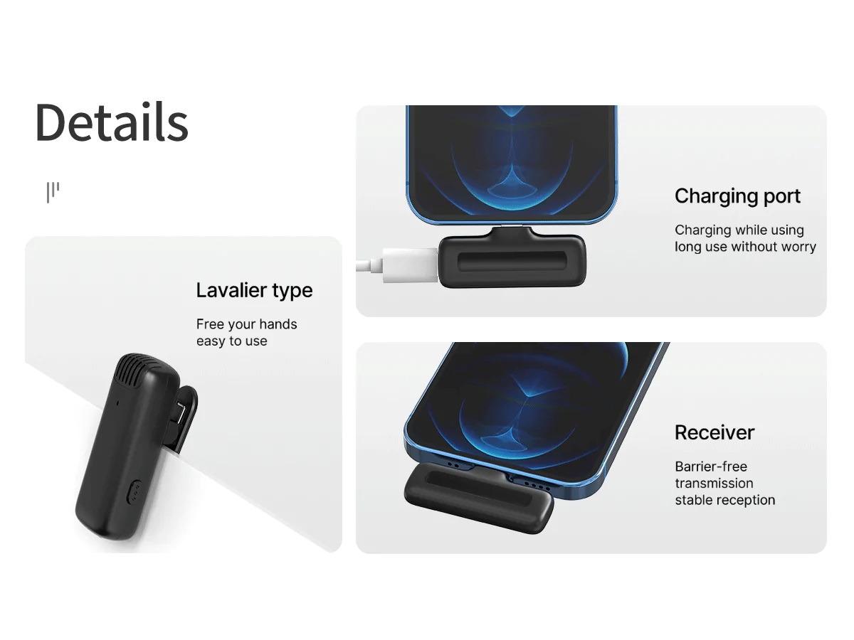 Ulanzi J12 Dual Wireless Microphone with Charging Case for Type-C